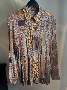 IMPERIAL Made in Italy - 100% viscose vintage 70’s patchwork - L